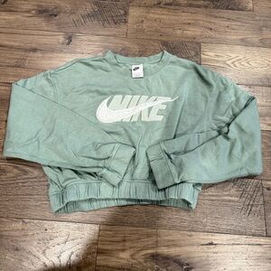 Nike Green Cropped New Icon Clash Sweatshirt Sz XS